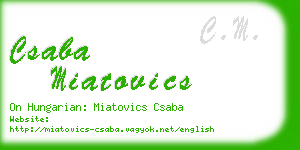 csaba miatovics business card